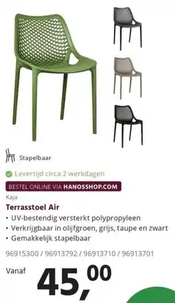 Hanos Kaja Terrasstoel Air aanbieding