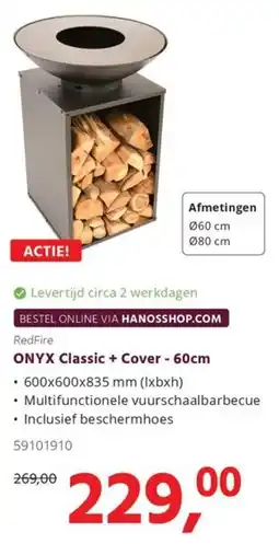 Hanos RedFire ONYX Classic + Cover aanbieding