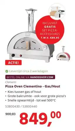 Hanos Clementi Pizza Oven Clementino Gas / Hout aanbieding