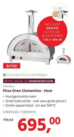 Hanos Clementi Pizza Oven Clementino Hout aanbieding