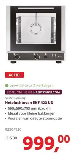 Hanos Select Cooking Heteluchtoven EKF 423 UD aanbieding