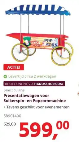 Hanos Select Cuisine Presentatiewagen voor Suikerspin en Popcornmachine aanbieding