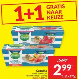 Intermarché Campina Greek Powerbowl Perzik of aardbei aanbieding