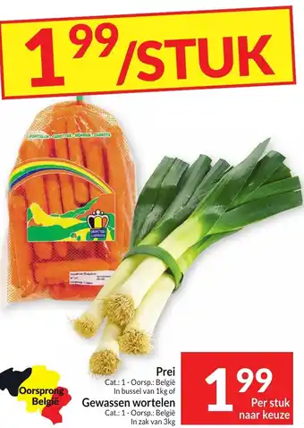 Prei of gewassen wortelen