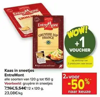 Carrefour Market Gruyère in sneetjes aanbieding
