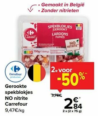 Gerookte spekblokjes no nitrite carrefour