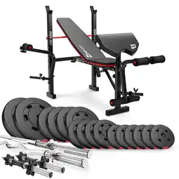 Decathlon Hop-Sport Premium 75kg Bodybuilding Set met Bank HS-1055 aanbieding
