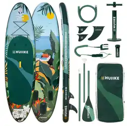 Decathlon Opblaasbaar Supboard met Premium Accessoire HUIIKE, Groen, Hoge Stabiliteit aanbieding