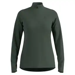 Decathlon ODLO Odlo Mid layer 1/2 zip ESSENTIAL LIGHT Sporttrui MOSGROEN L aanbieding