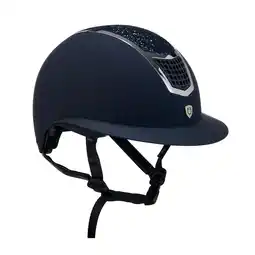Decathlon Paardrijhelm met brede klep Equestro Eclipse Stone Mat Rowel Fitting aanbieding