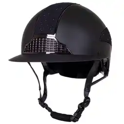 Decathlon QHP Paardrijcap Ohio Polo Visor - Zwart aanbieding