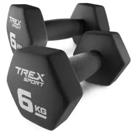 Decathlon Neopreen dumbbell set Trex Sport TX-060VD 2×6 kg gietijzer aanbieding