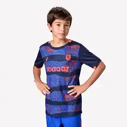 Decathlon Voetbalshirt voor kinderen Viralto Kids McRoarrr Rhino blauw paarse strepen aanbieding