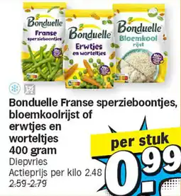 Albert Heijn Bonduelle Franse Sperzieboontjes, Bloemkoolrijst of Erwtjes en Worteltjes aanbieding