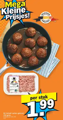 Albert Heijn AH Gehakt varken gekruid 250 gram aanbieding