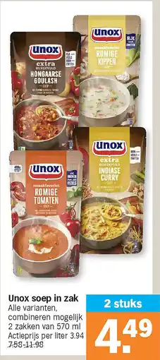 Albert Heijn Unox soep in zak aanbieding