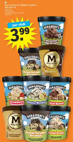 Albert Heijn Ben & Jerry's en Magnum ijspints 400-465 ml aanbieding