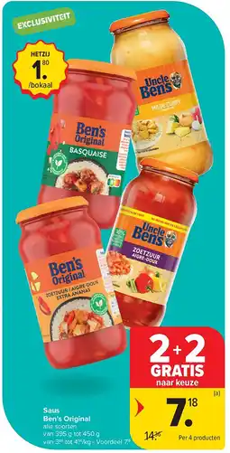 Carrefour Saus Ben’s Original aanbieding