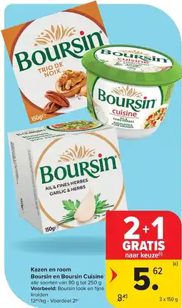 Carrefour Kazen en room Boursin en Boursin Cuisine aanbieding