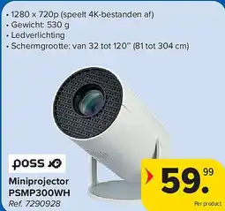 Carrefour Miniprojector PSMP300WH aanbieding