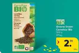 Carrefour Groene linzen Carrefour Bio aanbieding