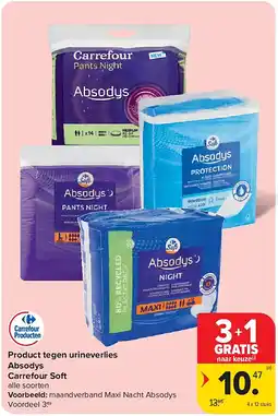Carrefour Product tegen urineverlies Absodys Carrefour Soft aanbieding