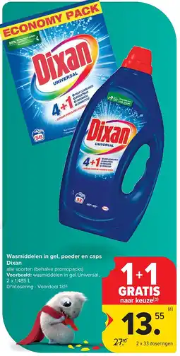Carrefour Wasmiddelen in gel, poeder en caps Dixan aanbieding