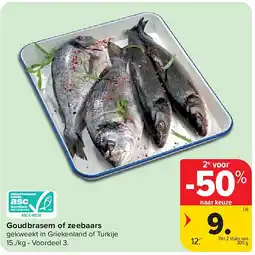 Carrefour Goudbrasem of zeebaars aanbieding