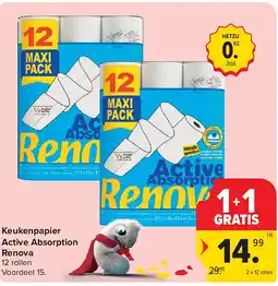 Carrefour Keukenpapier Active Absorption Renova aanbieding