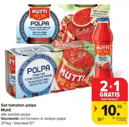 Carrefour Set tomaten polpa Mutti aanbieding