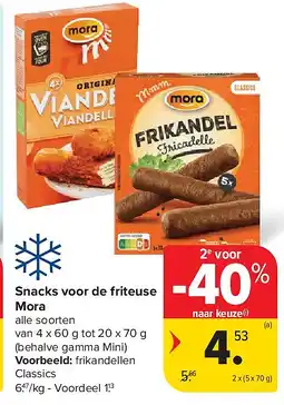 Carrefour Snacks voor de friteuse Mora aanbieding