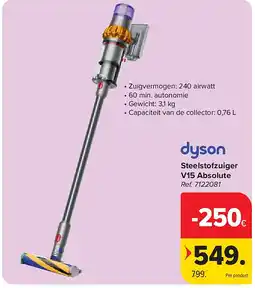 Carrefour Steelstofzuiger V15 Absolute aanbieding