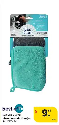 Carrefour Set van 2 sterk absorberende doekjes aanbieding