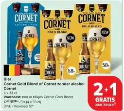 Carrefour Bier Cornet Gold Blond of Cornet zonder alcohol Cornet aanbieding