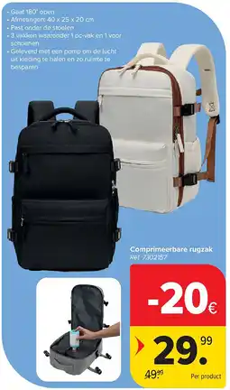 Carrefour Comprimeerbare rugzak aanbieding
