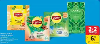 Carrefour Infusies en thee Lipton en Pukka aanbieding