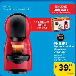 Carrefour Espressomachine Piccolo XS YY5429FD aanbieding