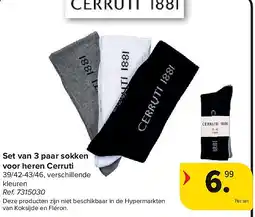 Carrefour Set van 3 paar sokken voor heren Cerruti aanbieding