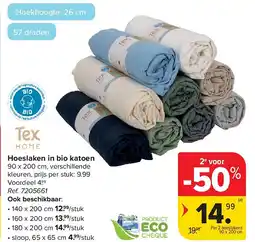 Carrefour Hoeslaken in bio katoen aanbieding