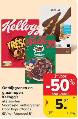Carrefour Ontbijtgranen en graanrepen Kellogg’s aanbieding
