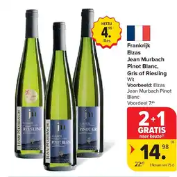 Carrefour Frankrijk Elzas Jean Murbach Pinot Blanc, Gris of Riesling aanbieding