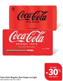 Carrefour Coca-Cola Regular, Zero Sugar en Light aanbieding