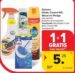 Carrefour Gamma Glade, Canard WC, Shout en Pledge aanbieding