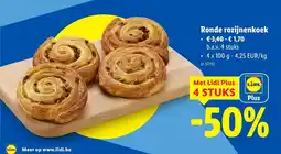 Lidl Ronde rozijnenkoek aanbieding