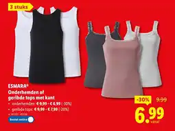 Lidl Onderhemden of geribde tops met kant aanbieding