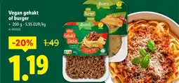 Lidl Vegan gehakt of burger aanbieding