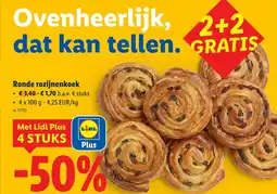 Lidl Ronde rozijnenkoek aanbieding