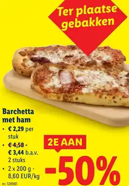 Lidl Barchetta met ham aanbieding
