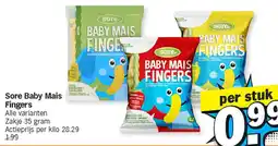 Albert Heijn Sore Baby Mais Fingers aanbieding