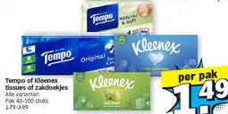 Albert Heijn Tempo of Kleenex tissues of zakdoekjes aanbieding